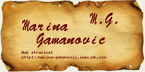 Marina Gamanović vizit kartica